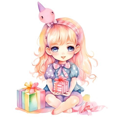 Fototapeta premium Cute Birthday Girl Bundle