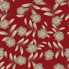 seamless small vector flower design pattern  on black    background