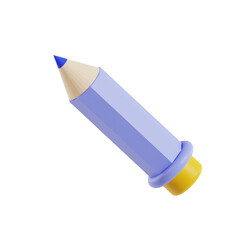 blue pencil 3d icon