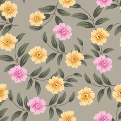 seamless small vector flower design pattern  on black    background
