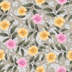 Gordijnen seamless small vector flower design pattern  on black    background © Parth Patel