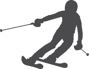 The man  ski player silhouette PNG  2023032507