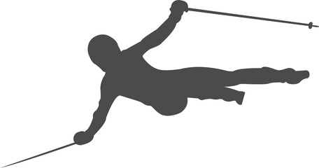 The man  ski player silhouette PNG  2023032504