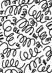 Abstract background with curly pencil brush pattern