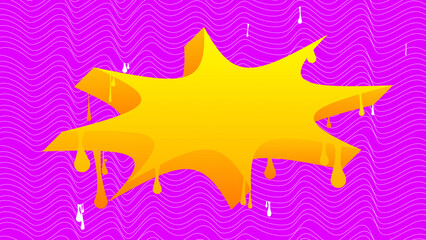 Purple and Yellow Graffiti Speech Bubble Background. Abstract modern street art banner decoration performed in urban painting style.