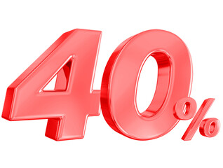 40 Percent Red Sale off Discount