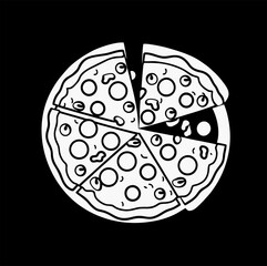 pizza food icon design, typical italian pizza food vector illustration