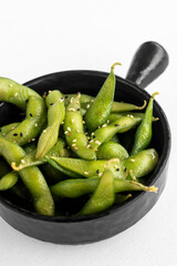 portion of edamame green beans in bowl