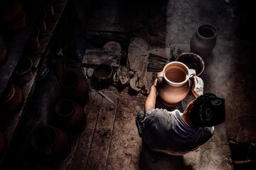Handmade pottery is a precious cultural feature in the Folk Houses on Hathpace in Kashgar