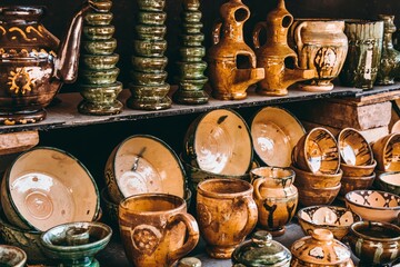 Handmade pottery is a precious cultural feature in the Folk Houses on Hathpace in Kashgar