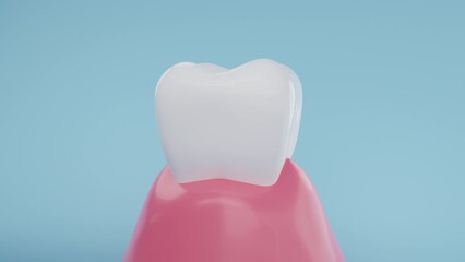 Bubble of toothpaste cleaning dirty gums and teeth to white and healthy. whitening product and Plaque removal concept. 3D rendering.