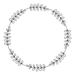 Hand drawn floral wreath illustration