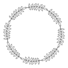 Hand drawn floral wreath illustration