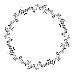 Hand drawn floral wreath illustration