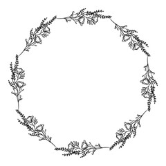 Hand drawn floral wreath illustration