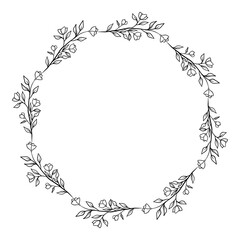 Hand drawn floral wreath illustration