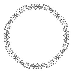 Hand drawn floral wreath illustration