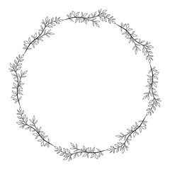 Hand drawn floral wreath illustration