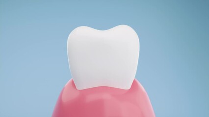 Drop of dental product remove Plaque or turn yellow teeth to white. Dental hygiene and Teeth cleaning product concept. 3D rendering