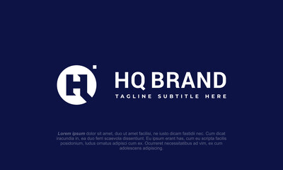 illustration vector graphic designs. H Q HQ QH monogram logo in circle shape. modern, minimalist