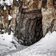The entrance to the old abandoned limestone adits.