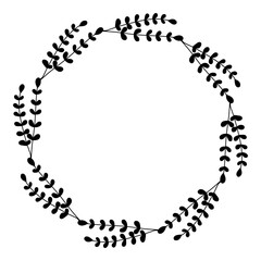 Hand drawn floral wreath illustration