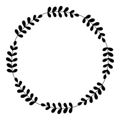 Hand drawn floral wreath illustration