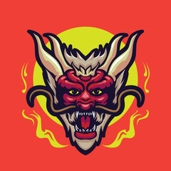 Dragon head vector illustration, for Apparel or merchandise