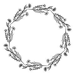 Hand drawn floral wreath illustration