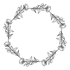 Hand drawn floral wreath illustration