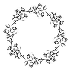 Hand drawn floral wreath illustration