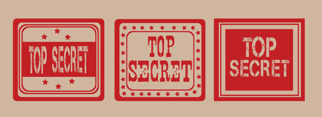 Top secret grunge rubber stamp