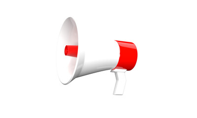 PNG Red-White megaphone on transparent background 3D rendering. speaker speech for your text super sale. Promotion sale illustration