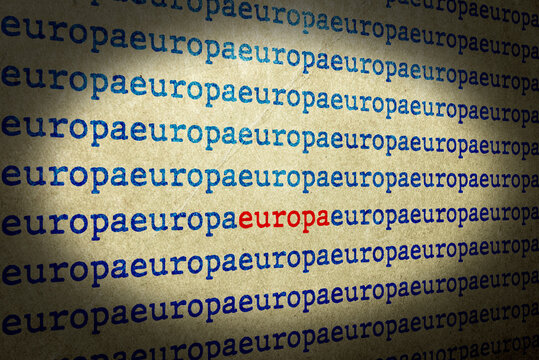 Das Wort Europa markiert in rot