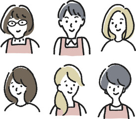 いろんな人のキャラクターイラスト素材　色違い