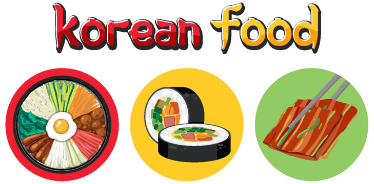 Korean traditional food vector
