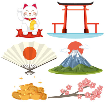 Set of Japanese symbol