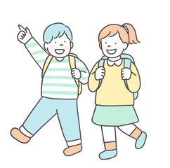 二人の笑顔の子供たち