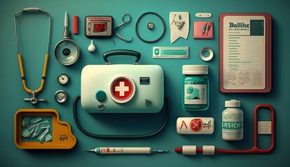World Mental Health day illustration concept, World Health Day Images, Heartbeat, Stethoscope, world health day April 7, poster, banner, design, theme, 2023, Generate Ai