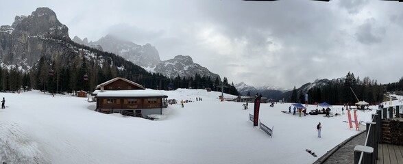 Cortina Marmolada  Ski Slopes Dolomiti Italian Alps