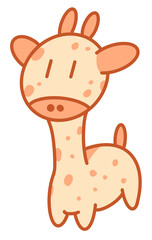 Cute giraffe cartoon style, sticker for a children s bedroom, illustration