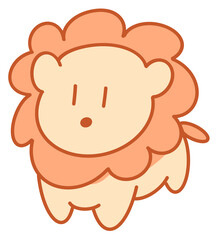 Cute lion cartoon style, sticker for a children s bedroom, illustration