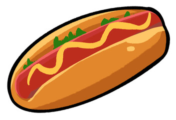 Cartoon hot dog illustration
