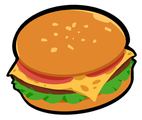 Cartoon hamburger illustration
