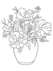 This intricate flower illustration is perfect for coloring enthusiasts of all ages. It features a variety of petals and leaves, ready to be brought to life with your favorite coloring tools.