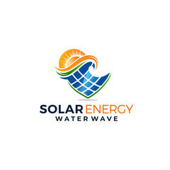Solar energy logo design vector templates