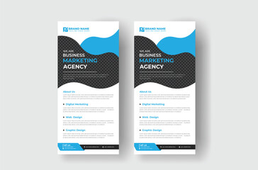 business rack card design template with roll up banner design