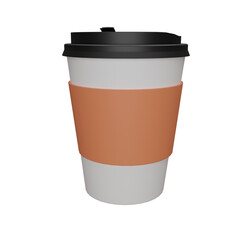 3d rendering empty white coffee cup for your brand moc up design, transparent background png file