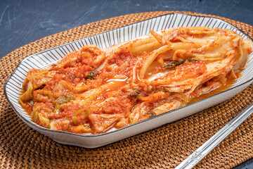 Cabbage Kimchi,  Korean traditional fermented vegetable a side dish at meals.