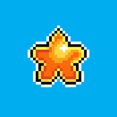 Pixel art illustration star. Pixelated star. shining star pixelated
for the pixel art game and icon for website and video game. old school retro.